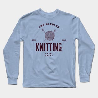 Two Needles Knitting Yarn Craft Long Sleeve T-Shirt